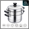 Capsulated bottom stainless steel dim sum steamer with steam plate steam pot